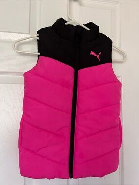 Puma Girls' Pink Puffer Vest